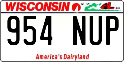 WI license plate 954NUP