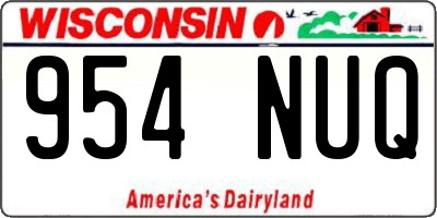 WI license plate 954NUQ