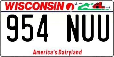 WI license plate 954NUU