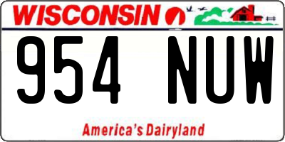 WI license plate 954NUW