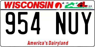 WI license plate 954NUY