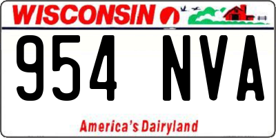 WI license plate 954NVA