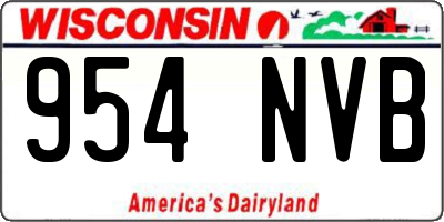 WI license plate 954NVB