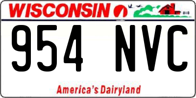 WI license plate 954NVC