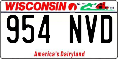 WI license plate 954NVD