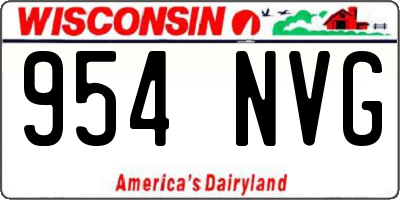 WI license plate 954NVG