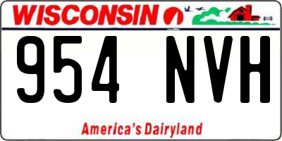 WI license plate 954NVH