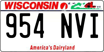 WI license plate 954NVI