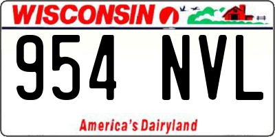 WI license plate 954NVL