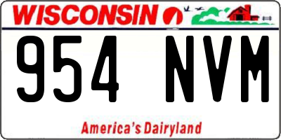 WI license plate 954NVM
