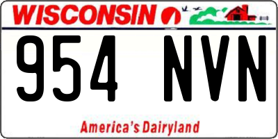 WI license plate 954NVN