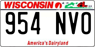 WI license plate 954NVO