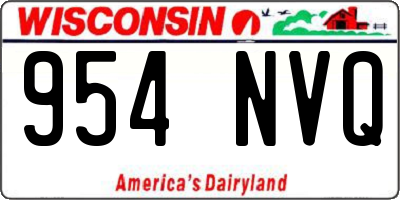 WI license plate 954NVQ
