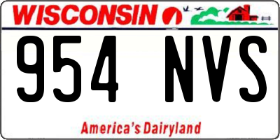 WI license plate 954NVS