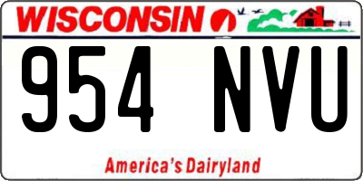 WI license plate 954NVU