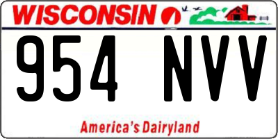 WI license plate 954NVV