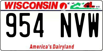 WI license plate 954NVW