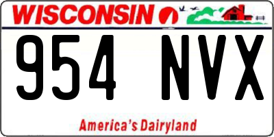 WI license plate 954NVX