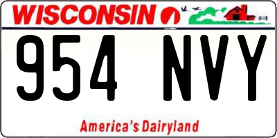 WI license plate 954NVY