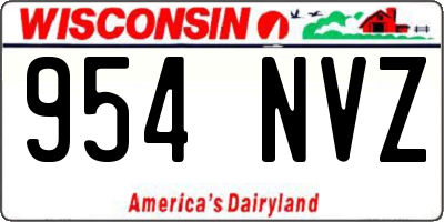 WI license plate 954NVZ