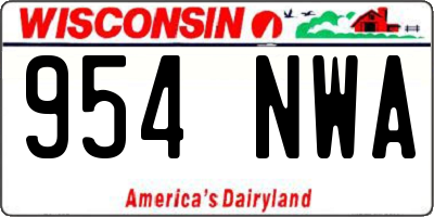 WI license plate 954NWA
