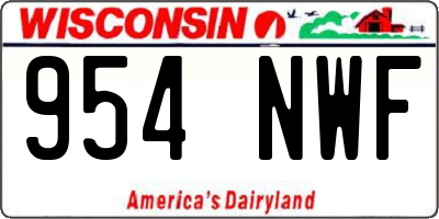WI license plate 954NWF