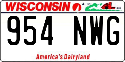 WI license plate 954NWG