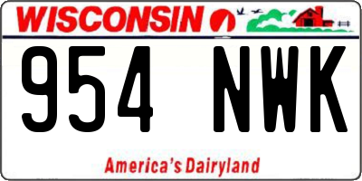 WI license plate 954NWK