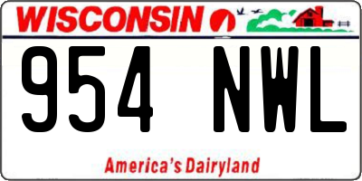 WI license plate 954NWL