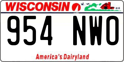 WI license plate 954NWO