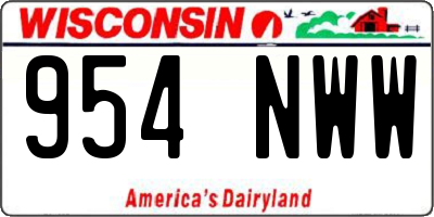 WI license plate 954NWW