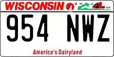 WI license plate 954NWZ