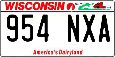 WI license plate 954NXA