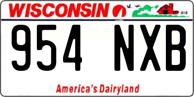 WI license plate 954NXB
