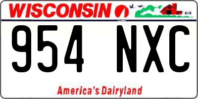 WI license plate 954NXC