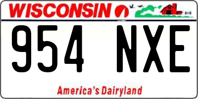 WI license plate 954NXE