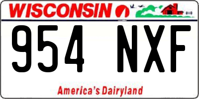 WI license plate 954NXF