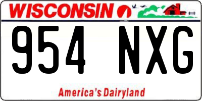 WI license plate 954NXG