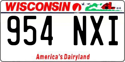 WI license plate 954NXI