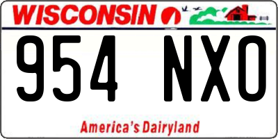 WI license plate 954NXO