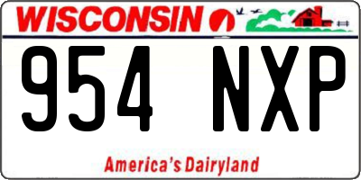 WI license plate 954NXP