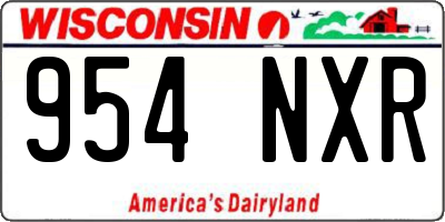 WI license plate 954NXR