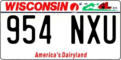 WI license plate 954NXU