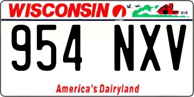WI license plate 954NXV
