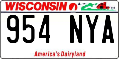 WI license plate 954NYA