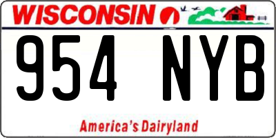 WI license plate 954NYB