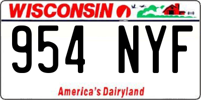 WI license plate 954NYF