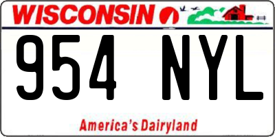 WI license plate 954NYL