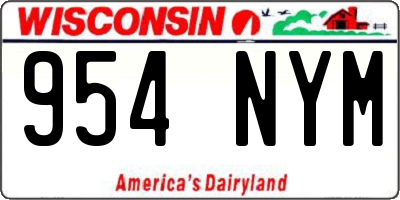 WI license plate 954NYM