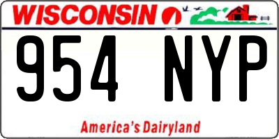 WI license plate 954NYP